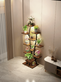 (Vase Shape) Plant Stand Indoor with Grow Lights, Indoor Plant Shelf, Metal Plant Flower Holder Stand, Vase Shape Plant Rack for Home, Patio