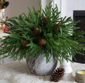 Artificial Christmas Norfolk Pine Stems Branches for Vases