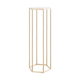 VEVOR Wedding Flower Stand, 10PCS 31.5-inch Column Flower Stand, Floral Stands with Acrylic Laminate, Hexagonal Cubic Floral Display Rack for Wed