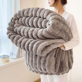 Luxurious Faux Rabbit Fur Blanket - Soft, Warm, And Comfortable, Perfect For Sofas, Beds, Offices, And Travel - A Versatile, All-season Gift And (Option: Grey-70in X 79in 180 X 200cm)