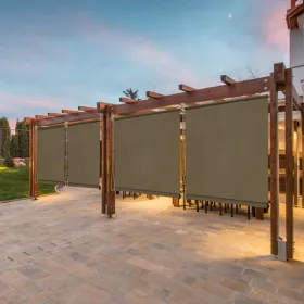 7'X8' Walnut HDPE Spliced Roller Shutter (Option: Defaulttitle)