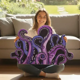 Green And Purple Cthulhu Rugs Water Absorbent Bath Mat Octopus Anime Rug Graphic Gothic Bathroom Rugs Fantasy Decorate, Non Slip Backing, Unique (Option: Purple-1827in)