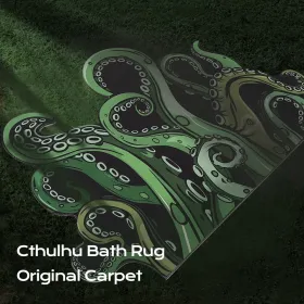 Octopus Bathroom Rug Non-Slip Mat -, Microfiber Absorbent Octopus Rug Non-Slip Backing, Unique Gift And Holiday Decor Rug For Tabletop Role Playi (Option: greenB)