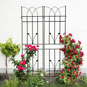 2 Pack Metal Garden Trellis 71" X 17.7" Rustproof Trellis For Climbing Plants Outdoor Flower Support (Option: Black)