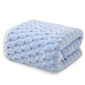 Waffle Ultra-soft Bath Towel 4/1pc, Super Absorbent And Quick-drying Adult Ultra-fine Fiber Towel, Quick-drying Textured Towel, Soft Spa And Fitn (Option: 1pieceblue)